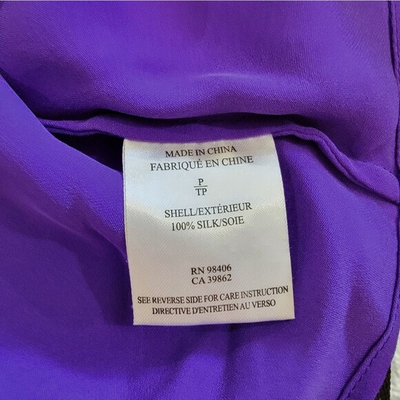 Theory purple silk blouse size P - Picture 7 of 10
